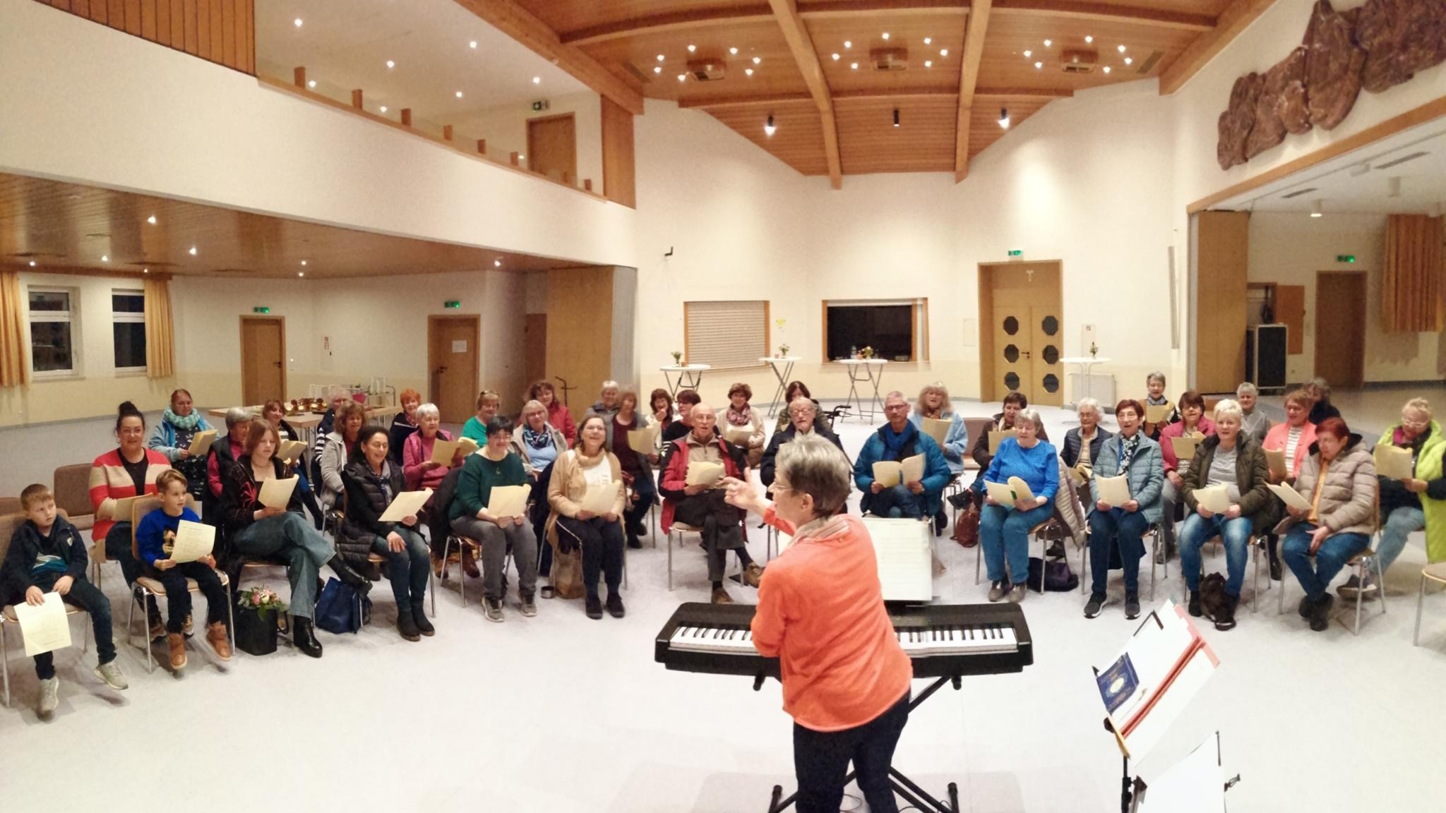 Chorprobe mit Marion Oswald